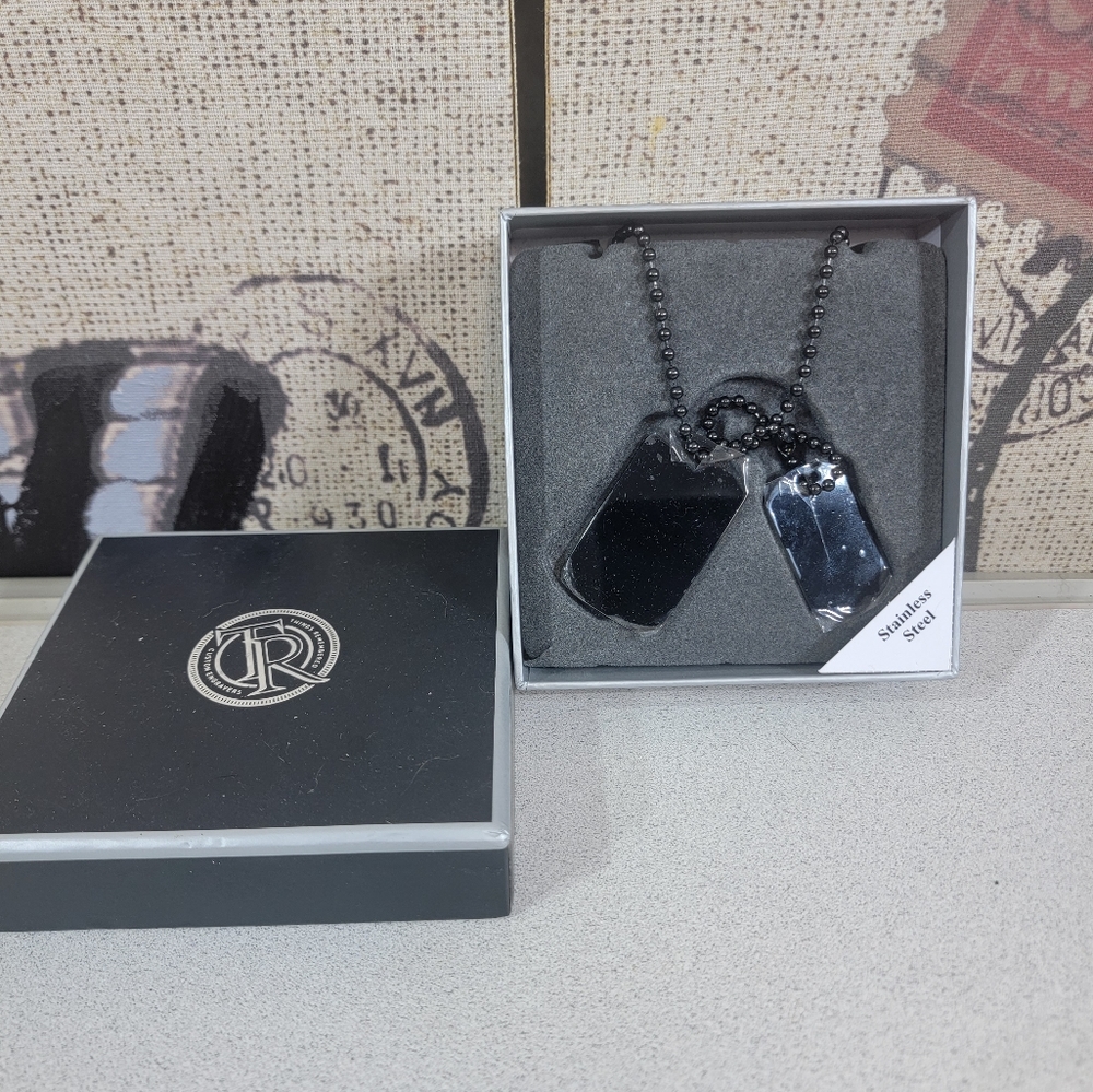 Things remembered new black dog tags